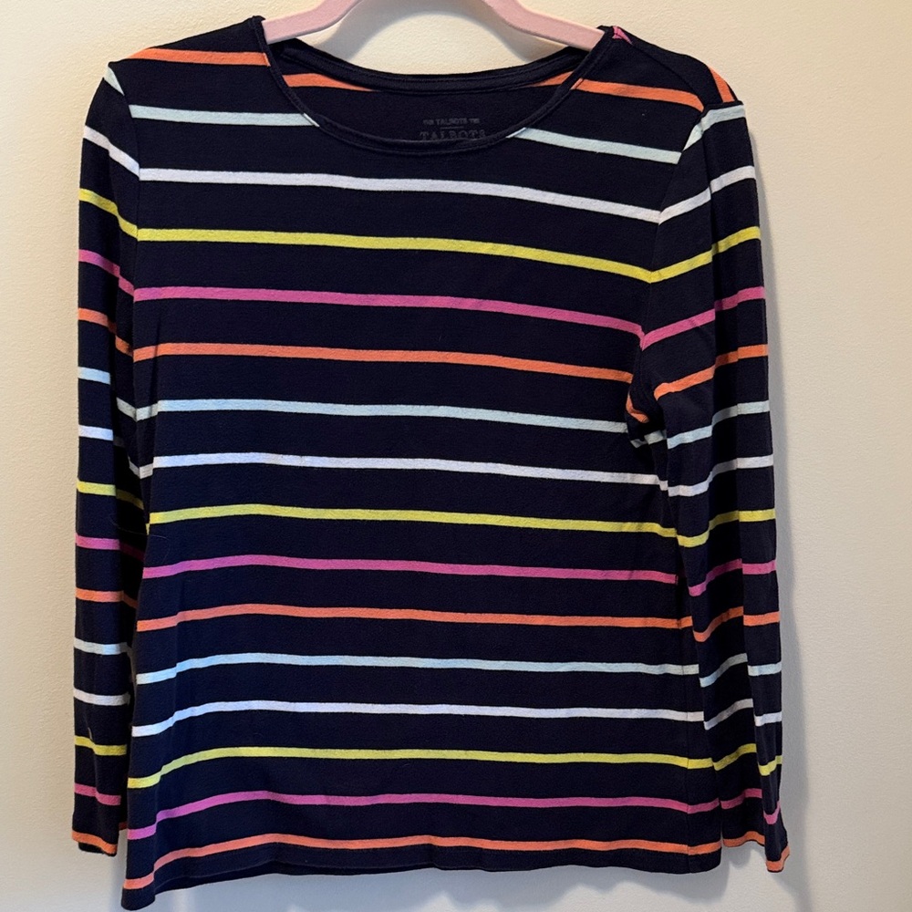Talbots Women's Long Sleeve Striped Tee - Multicolor